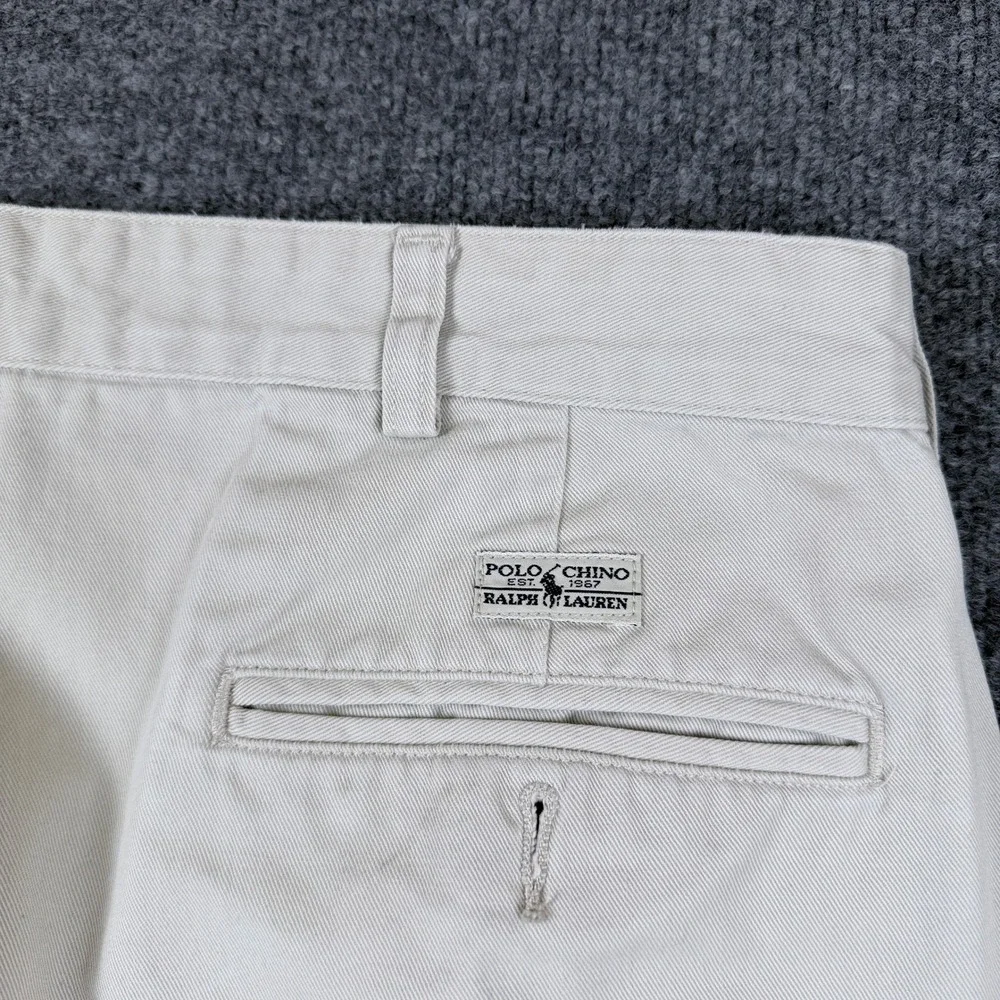Vintage Polo Ralph Lauren Andrew Pants Mens 34x30 Beige Pleated Chino 90s